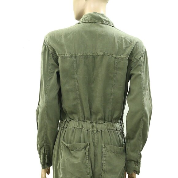 Free People Quinn Coveralls Jumpsuit Dress Cargo Texture Utility Solid S 267065 - Picture 8 of 8